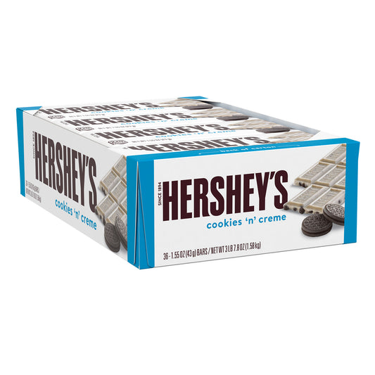 HERSHEY'S Cookies 'n' Creme Candy Bar, 1.55 Oz, 36 Count
