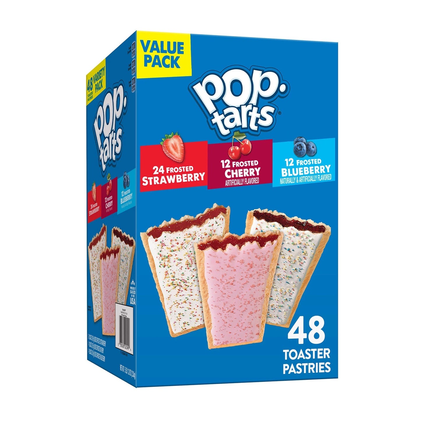 Pop-Tarts Variety Pack Strawberry Cherry and Blueberry (48 Count)