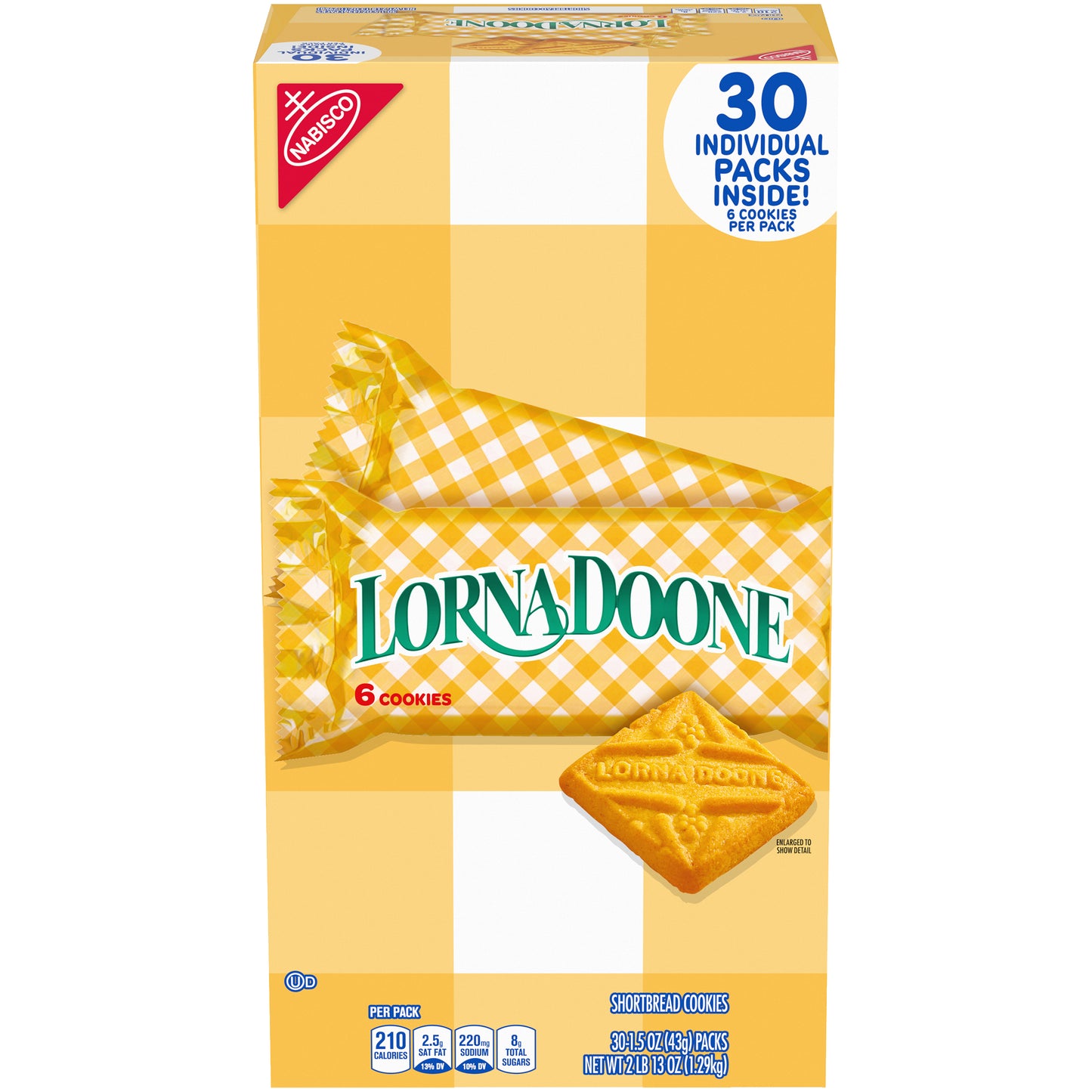 Lorna Doone Shortbread Cookies, 1.5 Oz, 6 Cookies per Pack, Box of 30 Packs