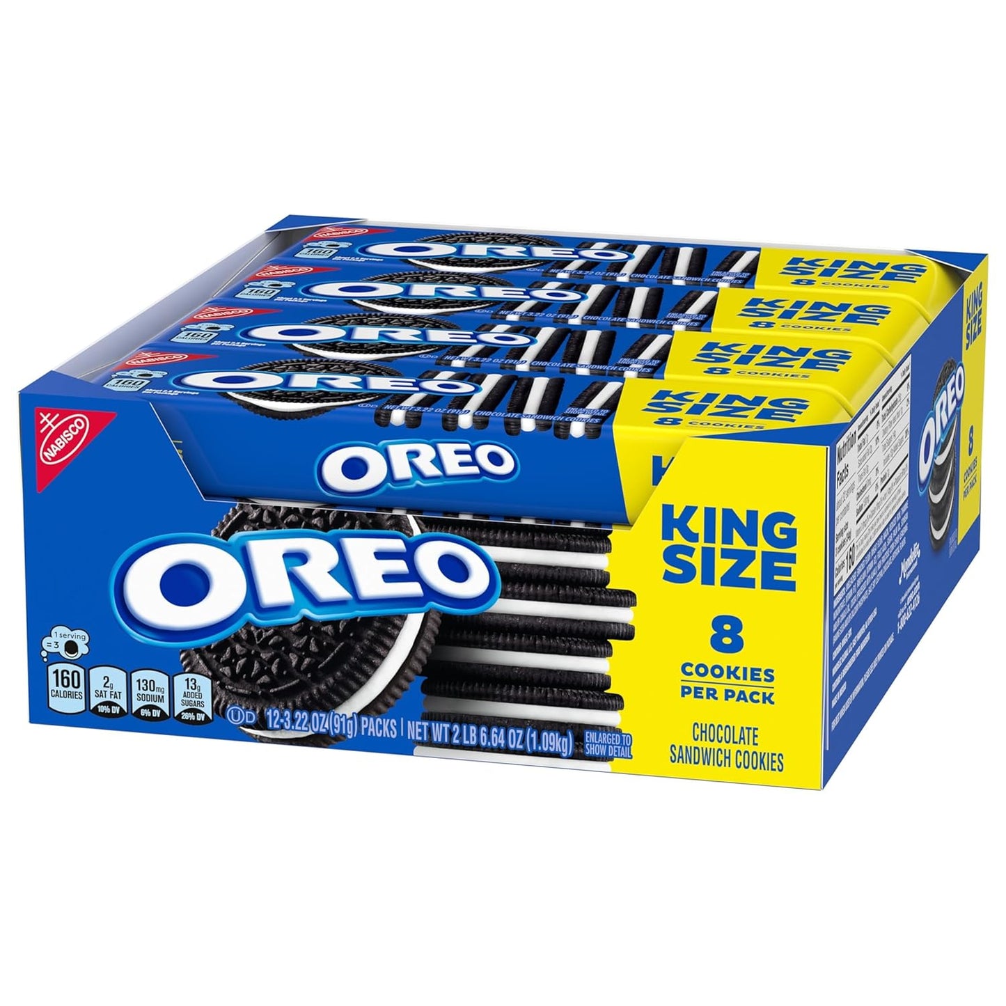 Oreo king size 8 cookies per pack