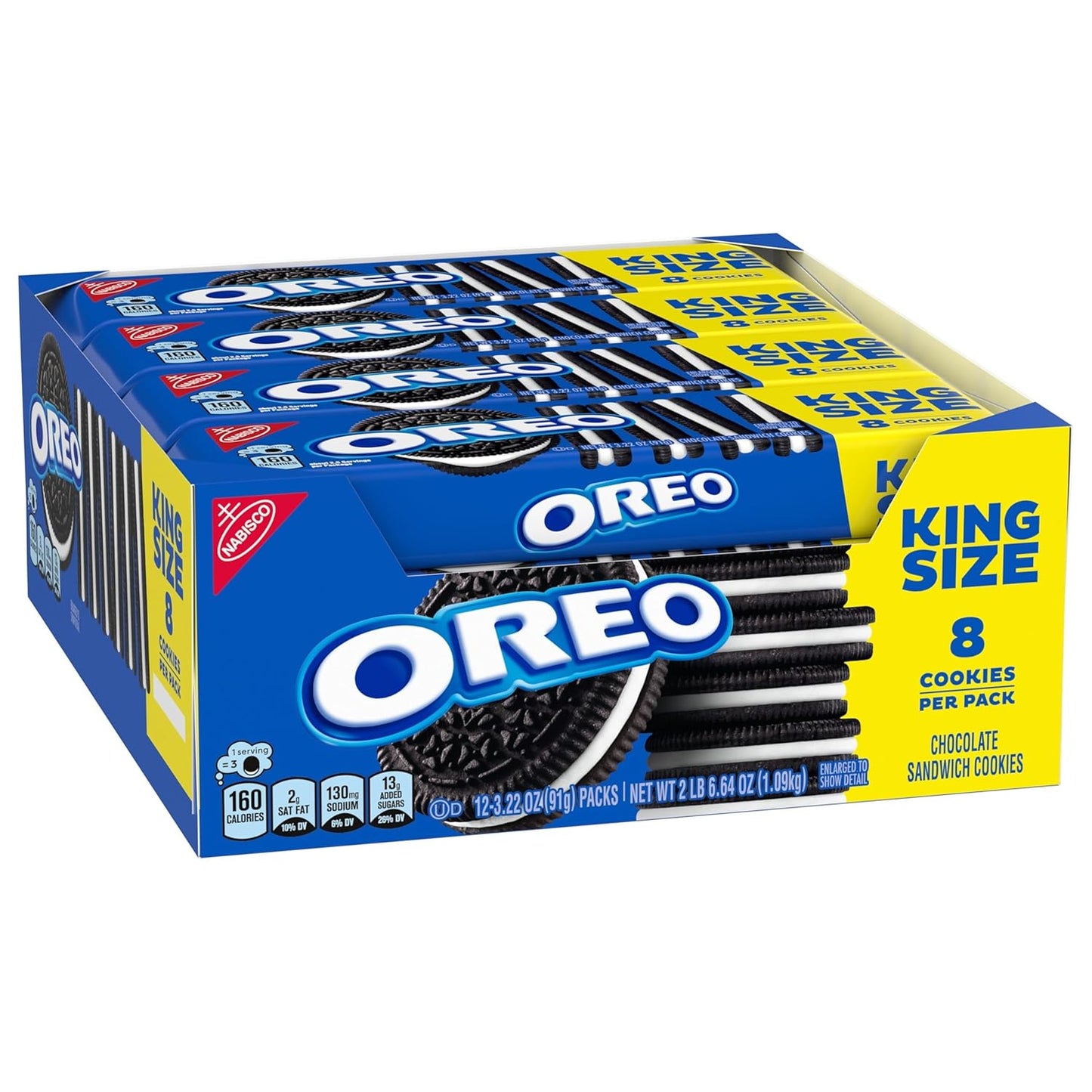 Oreo king size 8 cookies per pack