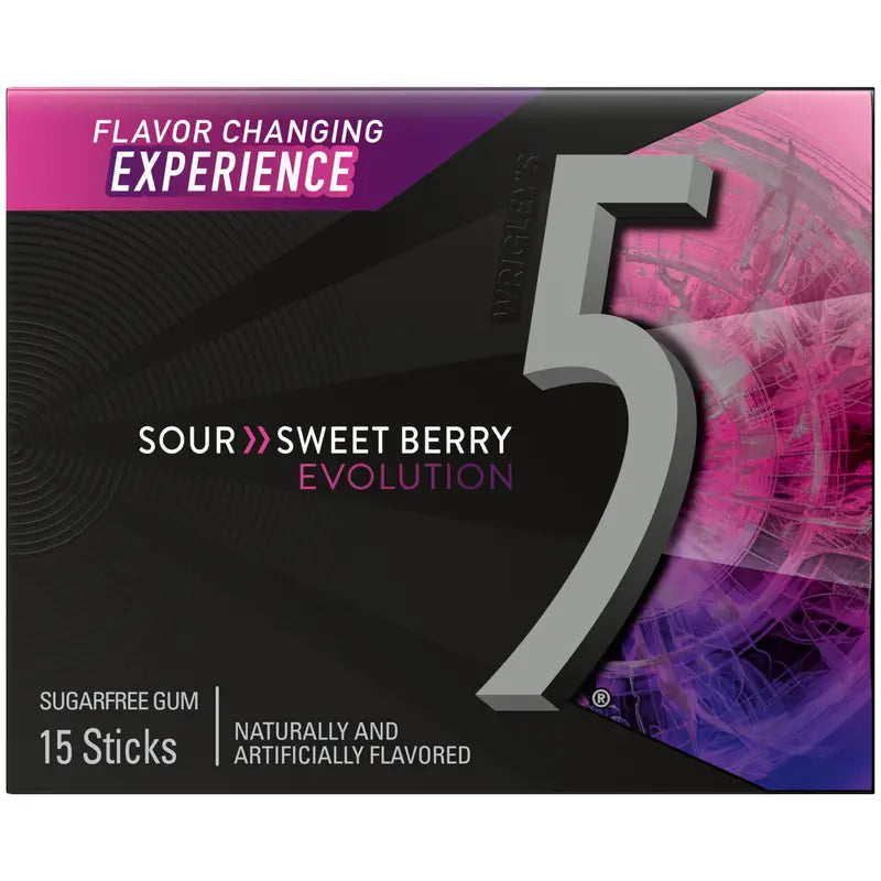 5 Gum - Sour Sweet Berry Evolution Sugar Free 10pk/15sticks