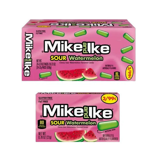 Mike and Ike Sour Watermelon Chewy Candies 0.78 Oz. Box