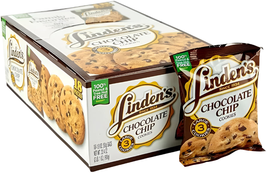 Linden S Large Chocolate Chip Cookies 3 per Pack - 18 Packs