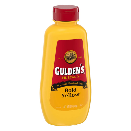 Guildens Bold Yellow Mustard 12Oz, (12 Count)