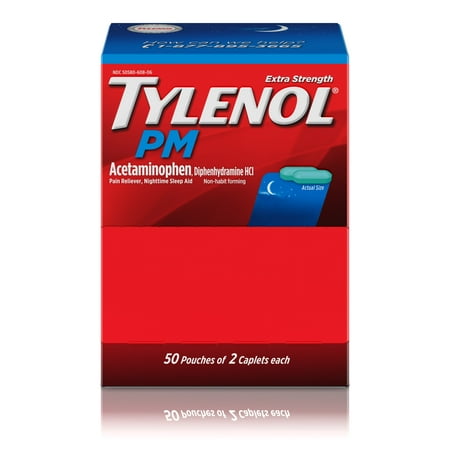 Tylenol PM Extra Strength Pain Relief & Sleep Aid Caplets 50 of 2 ct