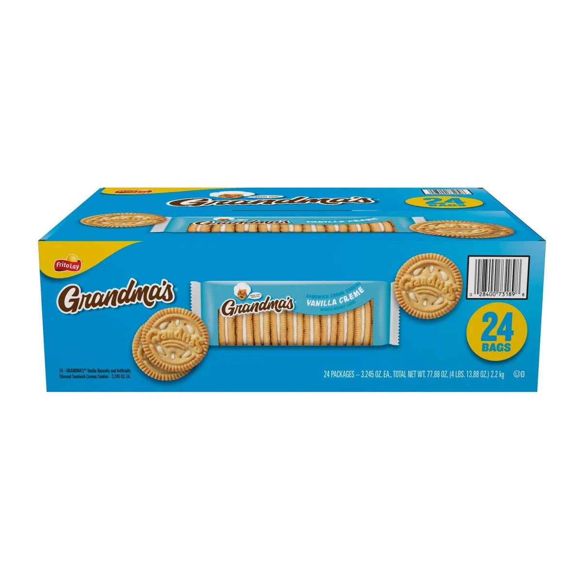 Grandma's Sandwich Creme Cookies, Vanilla, 3.245 Oz, 24-Count
