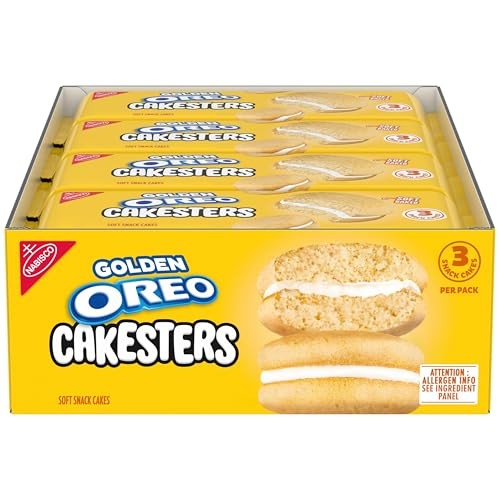 OREO Golden Cakesters Soft Snack Cakes, 8-3.03 Oz Snack Packs