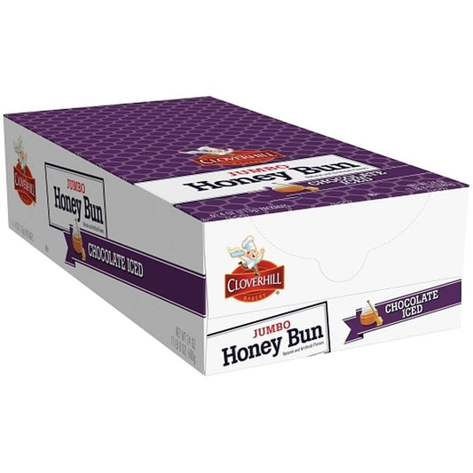 Clover Hill Jumbo Chocolate Iced Honey Bun 6-4.75Oz