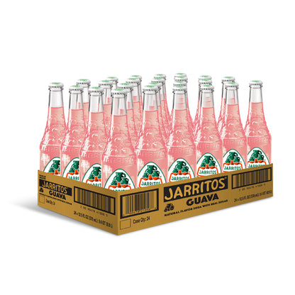 JARRITOS GUAVA SODA 24/12.5 OZ (370 ML) GLASS BOTTLES IN A CASE - JARRITOS