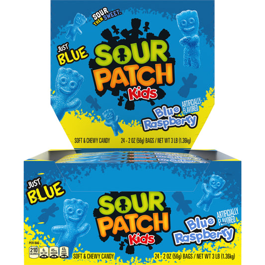 Sour Patch Kids, Soft & Chewy Candy, Blue Raspberry 24 - 2 oz (56g) Bags