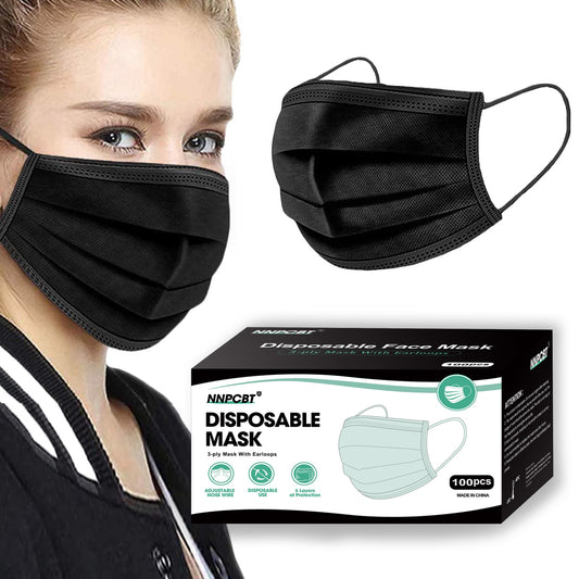 NNPCBT Black Disposable Mask 100pc