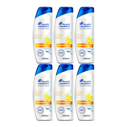 Head & Shoulders Shampoo Citrus Fresh 400Ml, (6 Count)