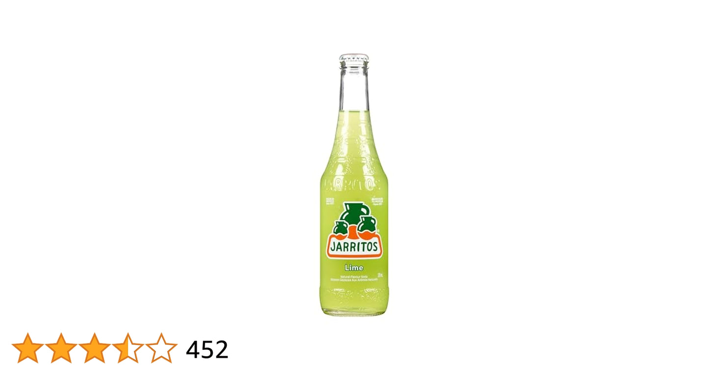 LIME NATURAL FLAVOR SODA 24/12.5 OZ (370 ML) GLASS BOTTLES IN A CASE - JARRITOS