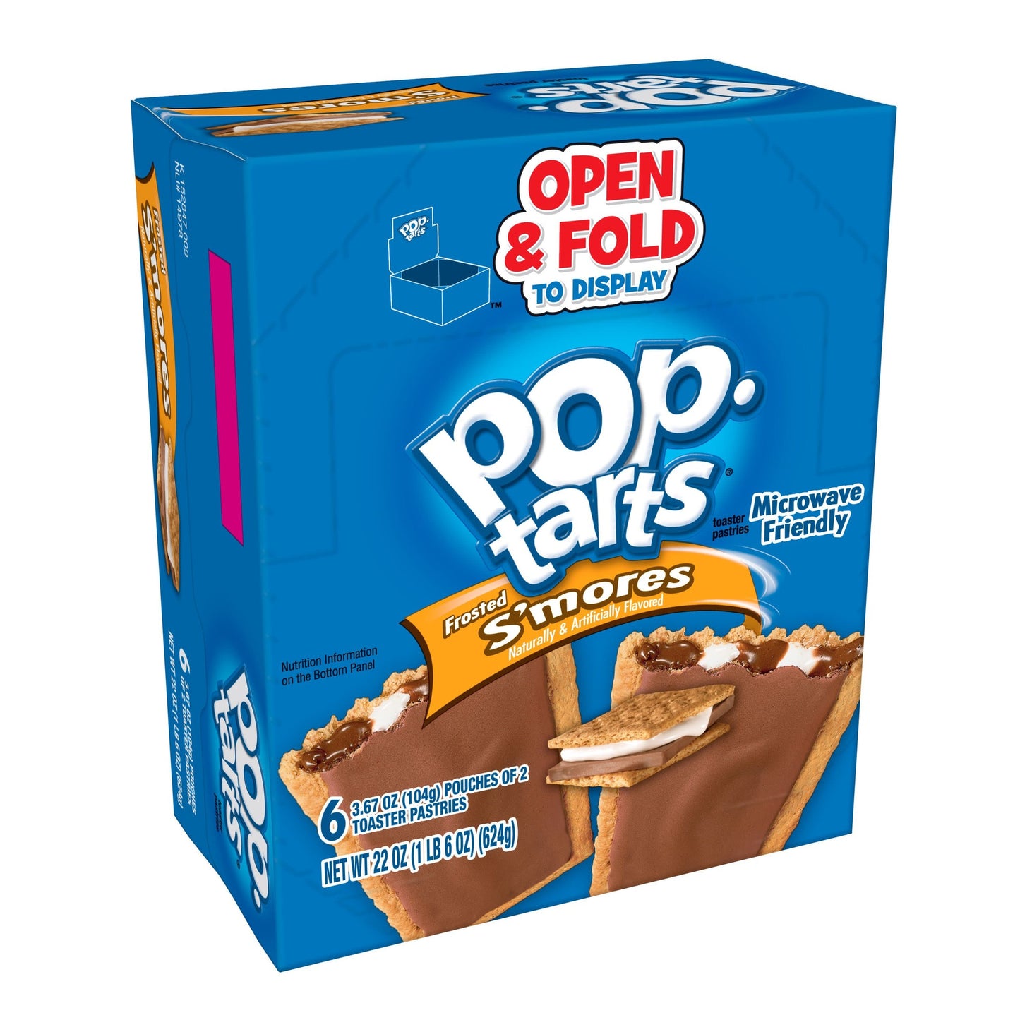 Pop-Tarts Frosted S Mores Instant Breakfast Toaster Pastries Shelf-Stable Ready-to-Eat 22 Oz 12 Count Box