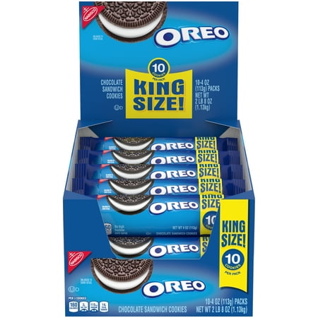 Oreo Cookies, Chocolate w/Cream Center, 10 Cookie Pack, 10 Packs/Box