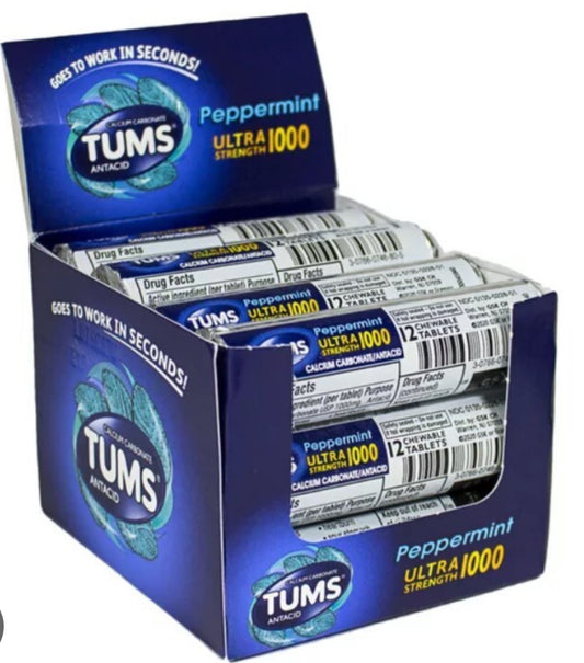 Tums Peppermint 12-12ct