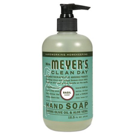 Mrs. Meyer's Clean Day Liquid Hand Soap, Basil Scent, 12.5 Oz, Carton of 6 Bottles