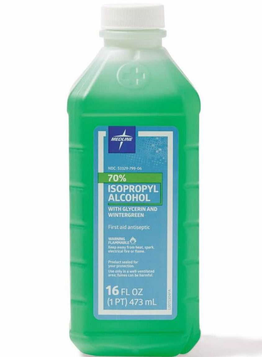 MedLine 70% Isopropyl Alcohol 16oz 12pck