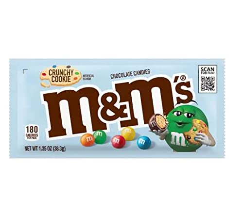 M&M S Chocolate Candy 1.35 Oz Crunchy Cookie 24 Pack 1 Box