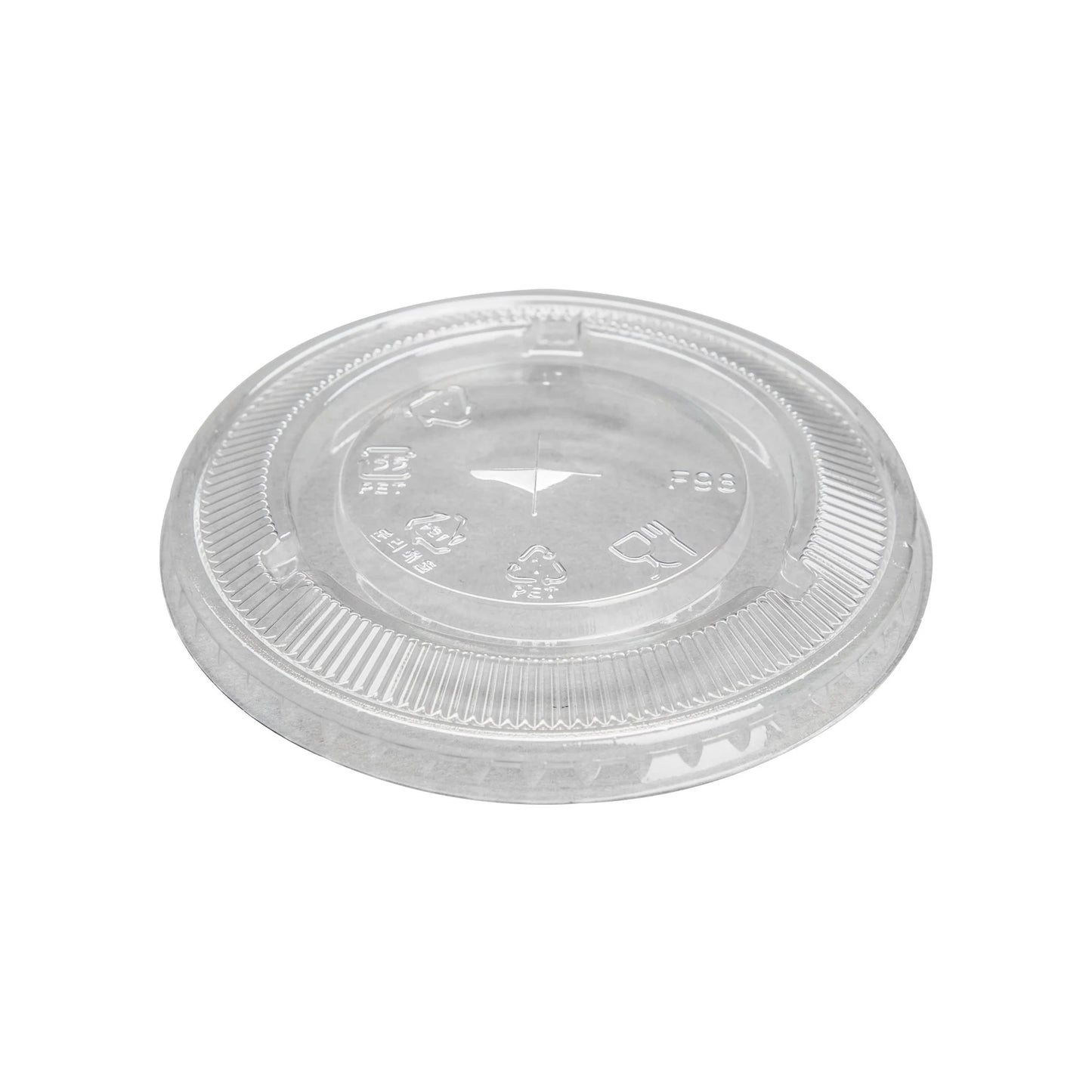The Packaging Source 98MM Pet Flat Clear Ice Cup Lids