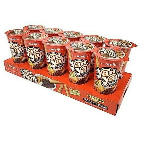 MEIJI Yan Yan Dipping Sticks Chocolate Crme - 2 oz Pack of 10 - Cracker Sticks