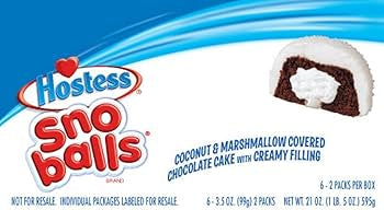 Hostess Snowballs Coconut Marshmallow Cake 6-3.5Oz