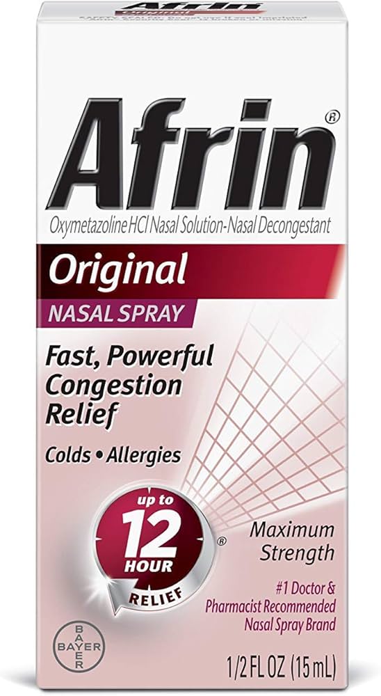 Afrin Nasal Spray Original Medicine 0.5Oz, (6 Count)