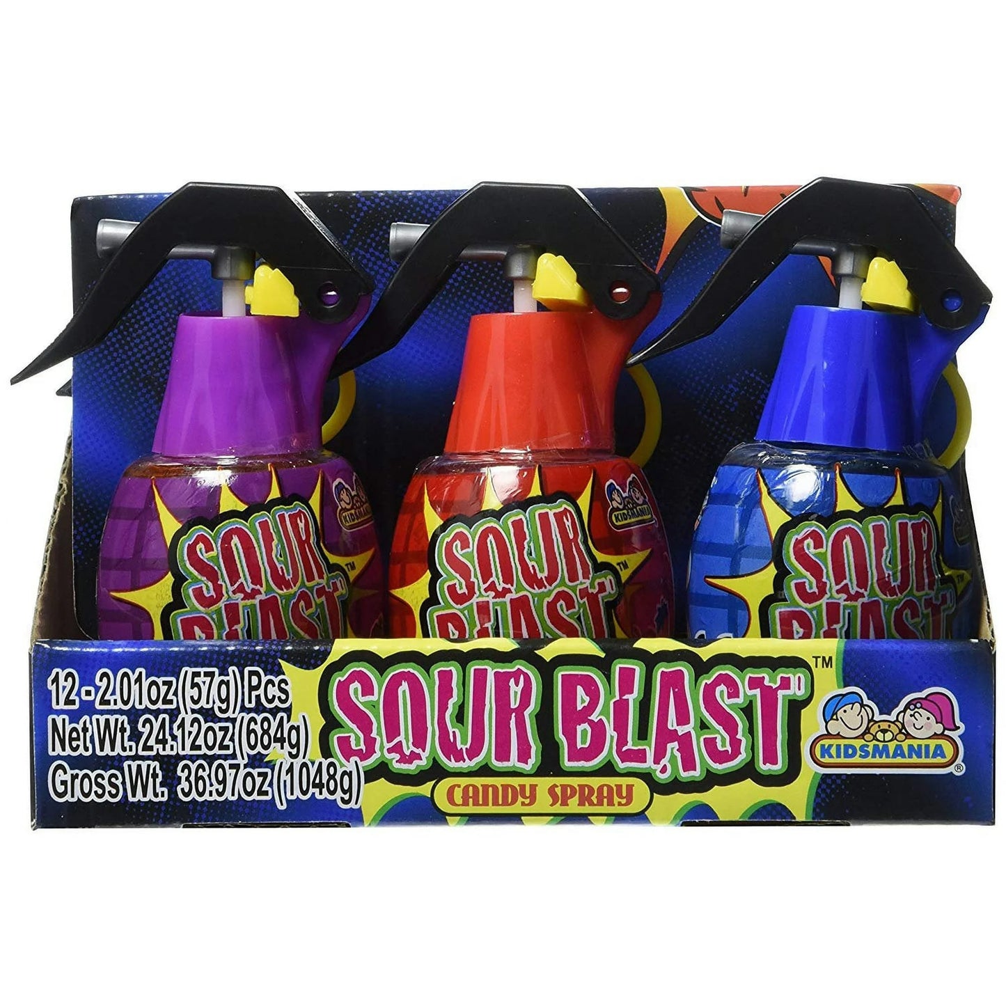Sour Blast Candy Spray Toy 2.01Oz, (12 Count)