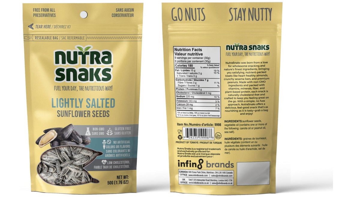 Nutra Snaks Lightly Salted Sunflower Seeds 16-50g
