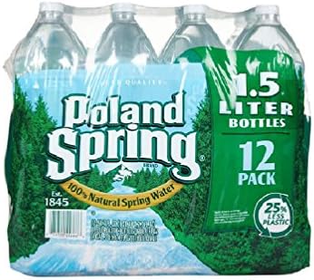 Poland Spring Brand 100% Natural Spring Water, 1 L