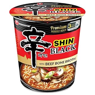 Nongshim Shin Noodle Black Cup, 3.56 Ounce (Pack of 6)