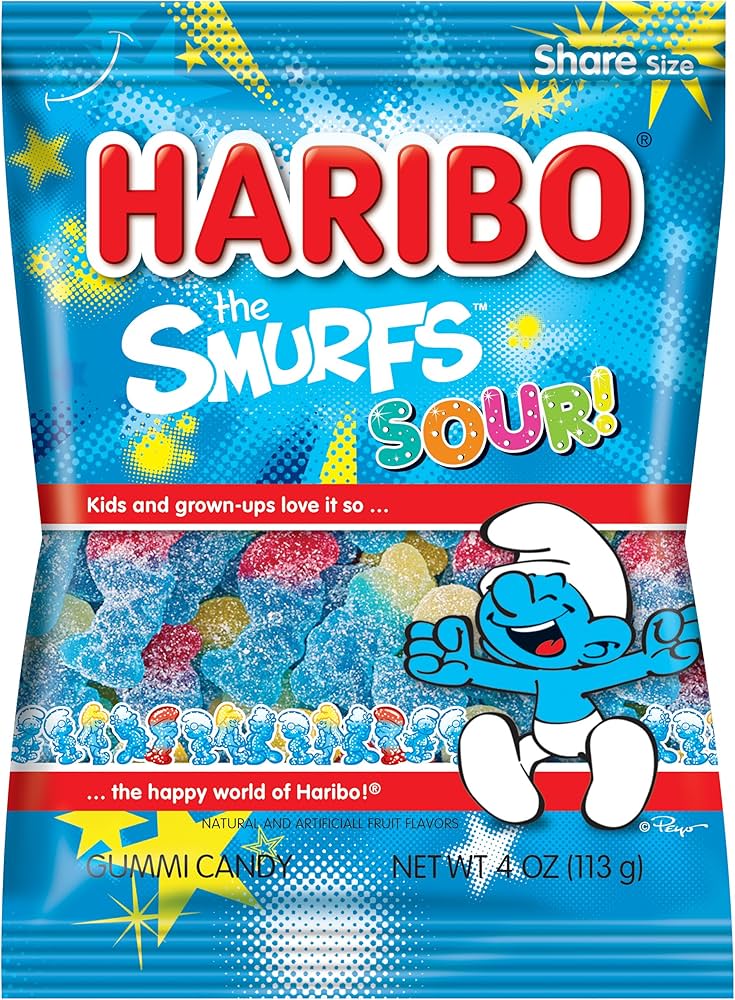 Haribo Gummi Sour Smurfs Hangable 12-4Oz