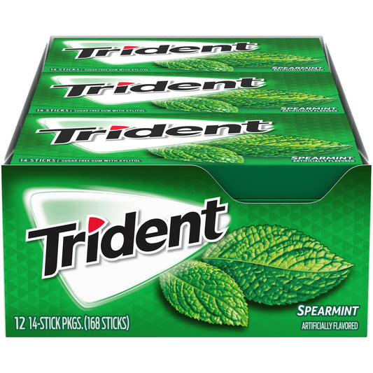 Trident Spearmint Sugar Free Chewing Gum with