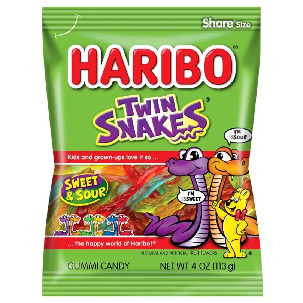 Haribo Twin Snakes 12-4Oz Hangable