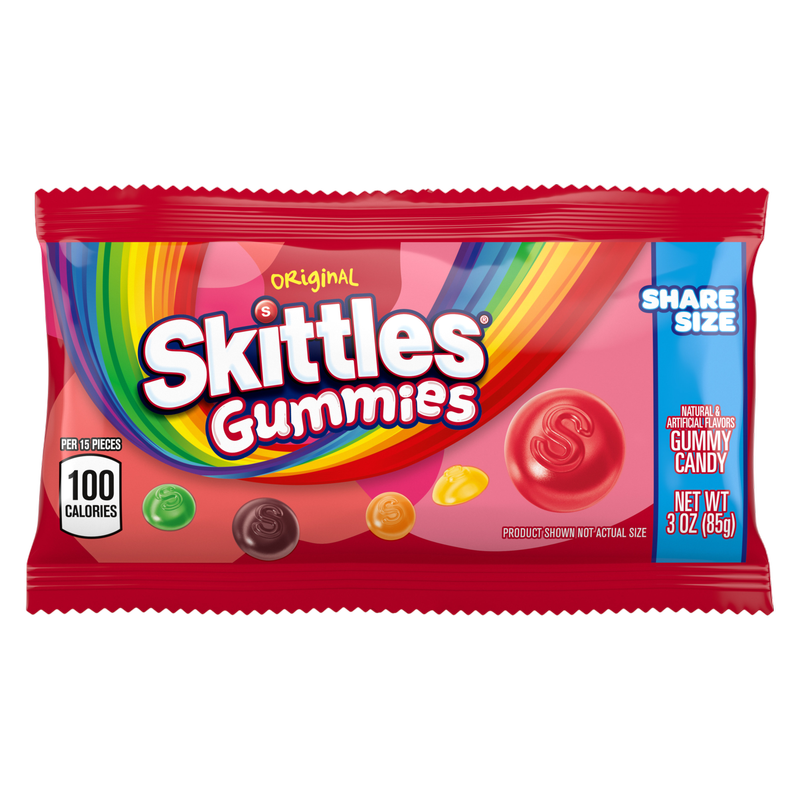 Skittles Gummies Original Gummy Candy, Share Size, 3 oz., 15 pk.