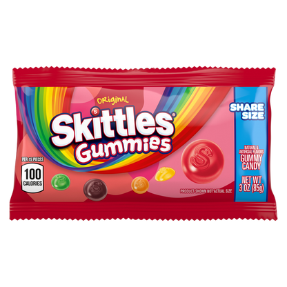 Skittles Gummies Original Gummy Candy, Share Size, 3 oz., 15 pk.
