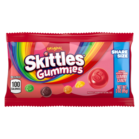 Skittles Gummies Original Gummy Candy, Share Size, 3 oz., 15 pk.