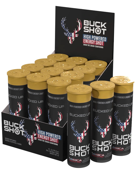 Bucked Up Buck Shot “Rocket Pop” – 12 × 2 oz Energy Shot Pack