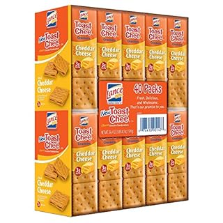 Lance ToastChee Cracker Sandwiches, Real Cheddar Cheese, 1.41 Oz, 40 Ct