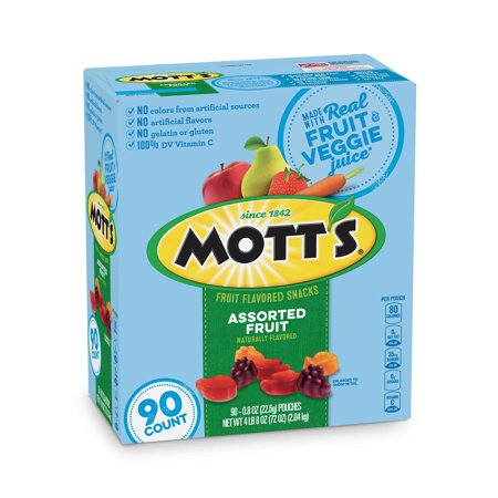Mott's Assorted Fruit Flavored Snacks, 0.8 oz., 90 pk.