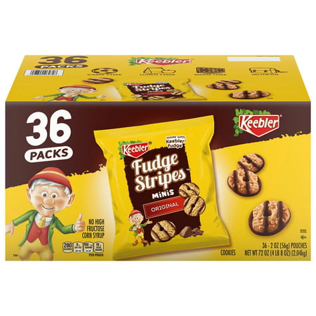 Keebler Mini Fudge Stripe Cookies 2 Ounce (Pack of 36)