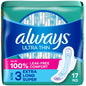 Always Ultra Thin Pads Size 3/6, (17 Count)