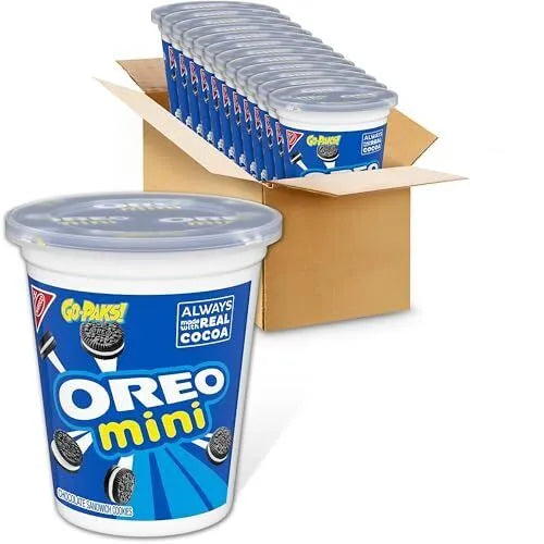 OREO Mini Chocolate Sandwich Cookies 12 Pack 3.5 Oz Go Paks Snack Packs