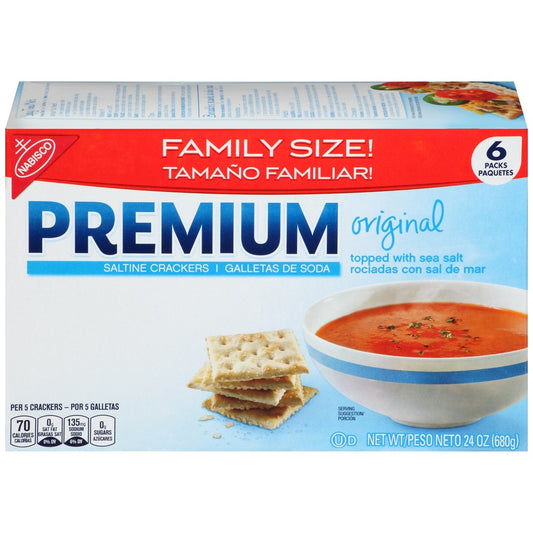 Premium Original Saltine Crackers  Family Size  24 Oz