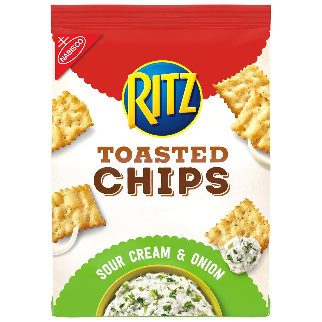 RITZ Toasted Chips Sour Cream and Onion Crackers Party Snacks - 8.1oz