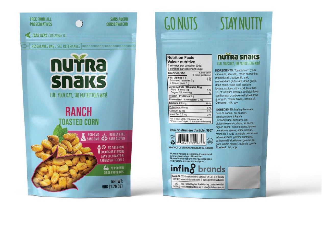 Nutra Snaks Ranch Toasted Corn 24-50g