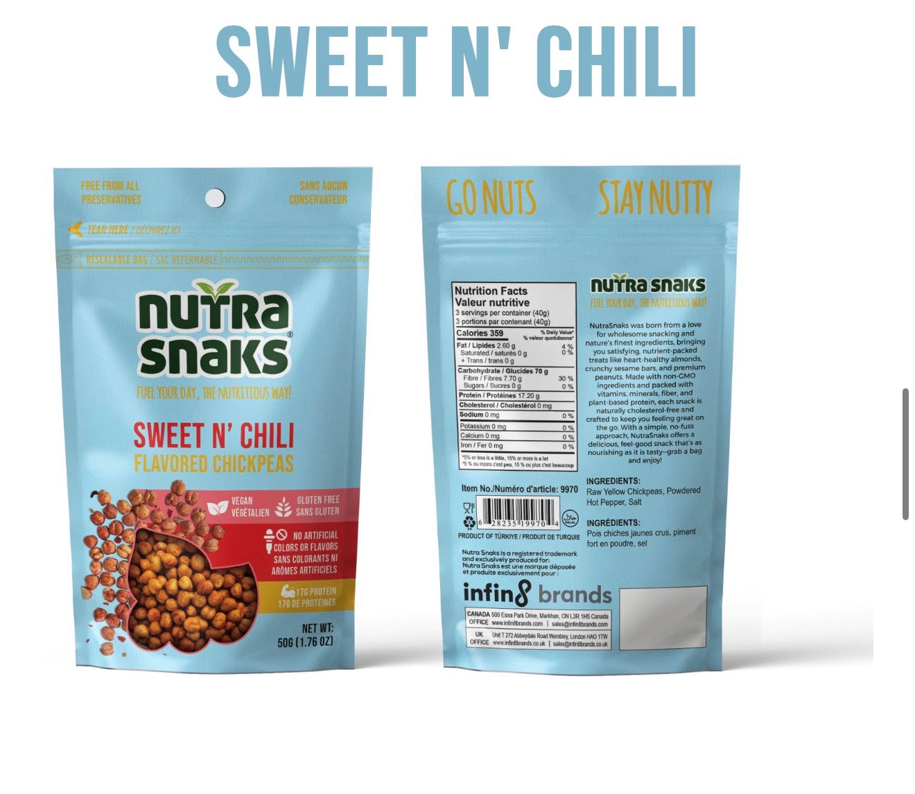 Nutra Snaks Chickpeas Sweet Chili 24-50g