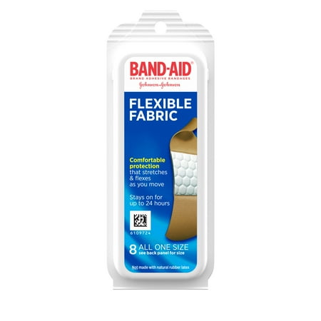 Band Aid Brand Flexible Fabric Adhesive Bandages for Travel All One Size - 8.0 e