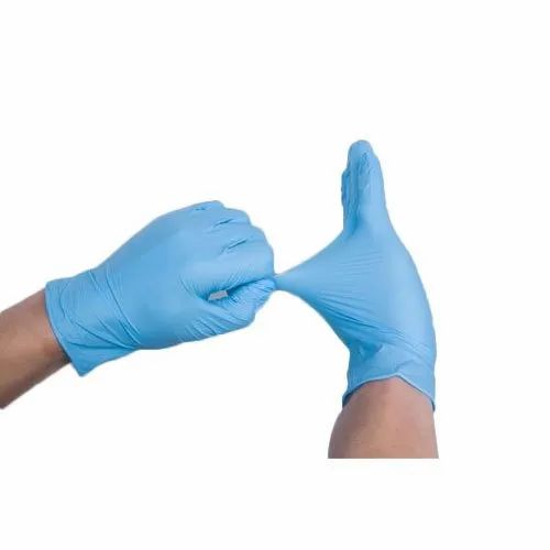 Powder-Free Blue Nitrile Disposable Medical Examination Glove, 3.5 Mil Thick Medium